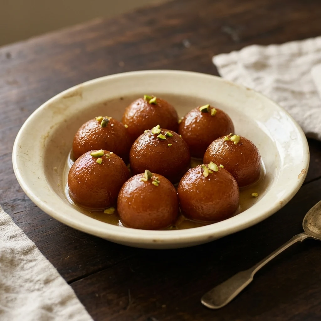 AI-generated illustration of Gulab Jamun from Sherien Mehal